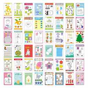 Libro de Actividades para Niños Pequeños de 48 Páginas, con Pegatinas para Cortar con Tijeras, Conteo, Rompecabezas de Imágenes, Cuaderno de Trabajo de Recortes y Pegatinas para Niños - Product Image 5