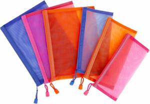 Vibrant <b>Nylon</b> <b>Plastic</b> Document <b>Bag</b> with Zip Lock Durable and Reusable Mesh Zipper Pouch Travel Essentials Organizer Folder <b>Bag</b> - Product Image 2