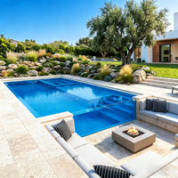 Kostenloses 3D-Design Haus Villa Hotel Fiberglas Vorgefertigter Schwimmbad Modularer Entspannender Outdoor-Acryl-Aufstellpool