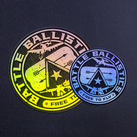 Stiker kustom Hologram vinil, stiker kustom tahan air dengan perekat logo, potongan stiker Hologram Label