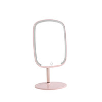 Miroir de maquillage LED rechargeable à 3 couleurs, miroir de maquillage avec lumière LED, miroir de maquillage rotatif à 90 degrés