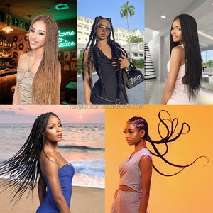 Vente en gros de cheveux ultra tressés pré-étirés de qualité supérieure 4X pour femmes noires |   Tresses de style <span class=keywords><strong>Expression</strong></span> 100% authentiques - Product Image 4
