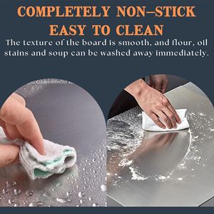 Planche à découper en acier inoxydable, rectangulaire, grande taille, multifonctionnelle, pour la cuisine, la pâtisserie, le pétrissage, utilisation domestique, passe au lave-vaisselle - Product Image 4