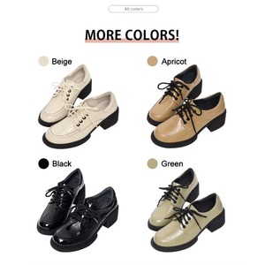 Ann'S Luxury Patent Leather Platform Chunky Heel Black Oxford Dress Women's Loafers <b>Padded</b> Heel Lining Anti-Friction Cushion - Product Image 5