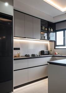 Ensemble d'armoires <span class=keywords><strong>de</strong></span> cuisine Mobilier <span class=keywords><strong>de</strong></span> cuisine d'extérieur en bois <span class=keywords><strong>de</strong></span> luxe personnalisé Nouveau design Porte modulaire en acier inoxydable 304 en aluminium - Product Image 3