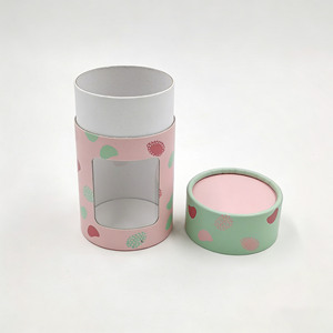 Custom Recyclable Coffee & Tea Paper Tube with Side Transparent Window - Product Image 1