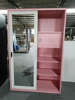 Armoire Modulaire Moderne à Impression Personnalisée avec Serrure à Clé, Armoire en Acier à Portes Coulissantes pour Appartement, Chambre à Coucher, Hôtel, Salle à Manger/Salon