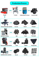 Volledig automatische houtskoolmachine, kolenbrikettenpers, machine voor het maken van stokjes, staven, blokjes, hexagonale en gescheurde houtskool.