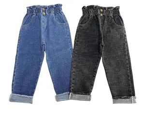 Rareve nuova moda per tornare a scuola pantaloni per bambini con volant pantaloni Boyfriend Jeans per bambini