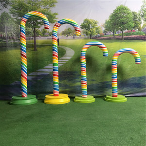 ซัพพลายเออร์งานปาร์ตี้วันเกิดธีมแคนดี้แลนด์ ประติมากรรมไฟเบอร์กลาส ลูกอมอมยิ้มโดนัท บอลลูนลมร้อน - Product Image 6