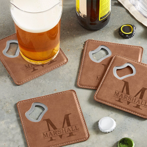 Ouvre-bouteille carré en acier inoxydable sous-verre ouvre-bouteille créatif porte-gobelet à bière tapis - Product Image 1