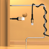 Kabel Usb Tipe-c IPho Mikro Multi Fungsi Pengisian Cepat Kabel Pengisi Daya Usb Hitam 3,1 A Biaya Telepon Kepang Nilon OEM