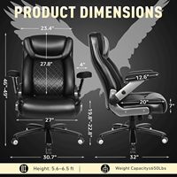 Chaise de bureau Yige grande taille, capacité 650 lb, ergonomique, dossier haut, chaise de direction/ordinateur, fonction escamotable réglable, PU