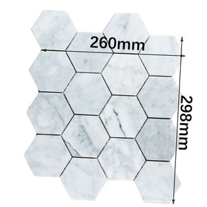 Mosaïque hexagonale moderne en marbre blanc de Carrare, mosaïque en pierre en nid d'abeille <span class=keywords><strong>pour</strong></span> les murs et les sols de la salle de bain et de la <span class=keywords><strong>douche</strong></span> - Product Image 6