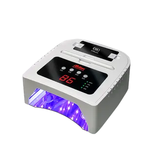 新款可充电便携式4定时器设置LED UV 24 PCS 72 w指甲灯，带可拆卸电池，用于专业修指甲