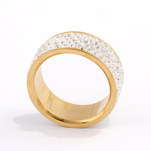 Anillos de Moda de 8MM con Cristales Engastados en Oro, Joyería Unisex para Fiestas - Product Image 4