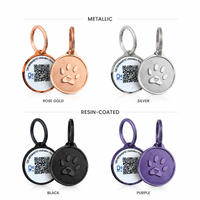 Vente en gros d'étiquettes d'identification intelligentes NFC personnalisées pour animaux de compagnie, étiquette de nom de chien avec code QR, motif animal en cristal, durable, étiquette de collier personnalisée pour animaux de compagnie