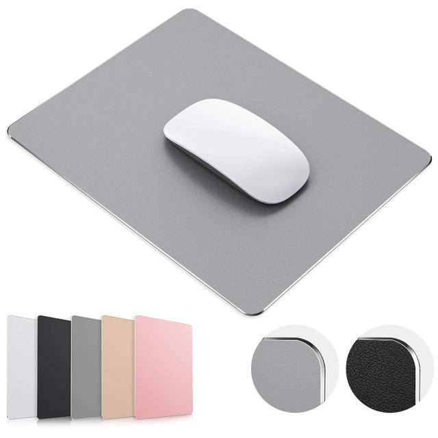 High Quality Custom Double Side Waterproof Ultra Smooth Mouse Pad, Gold Premium Hard Metal Aluminum Mousepad for Office Gaming