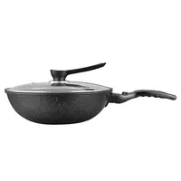 Cabilock Mini Kitchen Accessories 1 Set Wok Pan with 9.5X9.5CM, Black,Khaki