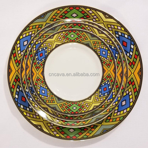 Plato de Porcelana de 10.5 Pulgadas con Diseño de Arte Etíope a Precio Económico al por Mayor - Product Image 6