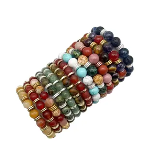 New In Women Bracelet 8MM Beads Strand Bracelets For Wen Bangle Howlite Agate Turquoise Tiger Eye Sodalite Natural Stone