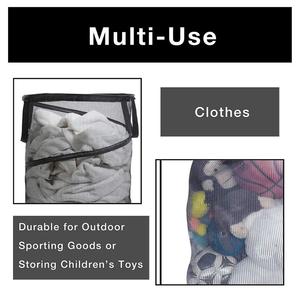 Organizador extra grande de pendurar roupa, com 2 ganchos de aço inoxidável, economizador de espaço sobre a porta, pendurado na parede, saco de lavanderia - Product Image 5