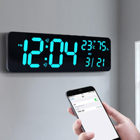 Neuheiten 14-Zoll 3D Nachtleuchtende Geräuschlose LED Digital-Wanduhr mit Fernbedienung Modernes Hängedesign für Große Wohnzimmer