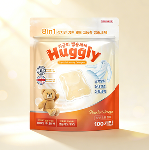 Venta al por mayor de cápsulas concentradas Huggly 8 en 1 en polvo con aroma fresco y limpieza profunda para lavado diario de ropa para una sola persona - Product Image 4