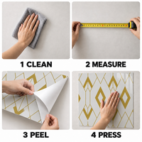 Papier peint autocollant à lignes géométriques or blanc, 2,3 mm PET IXPE Foam pour murs décoratifs de salon