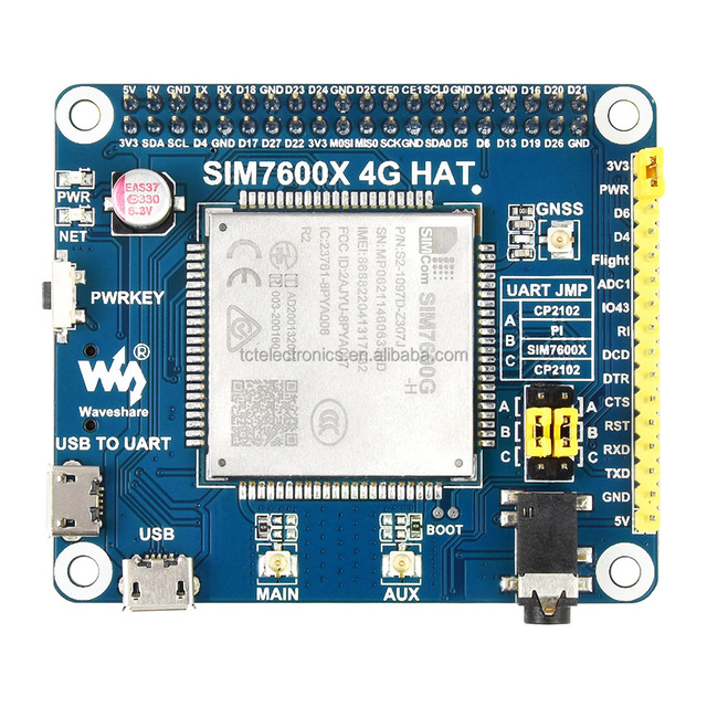SIM7600G-H Raspberry Pi 4G Expansion Board Global Compatible with 3G2G with GNSS Positioning