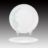 Service de Table en Verre Opale Trempé Blanc Qualité Alimentaire, Comprenant Assiettes Plates, Bols et Théière, Ensemble de 26 Pièces, 28 Pièces ou 33 Pièces