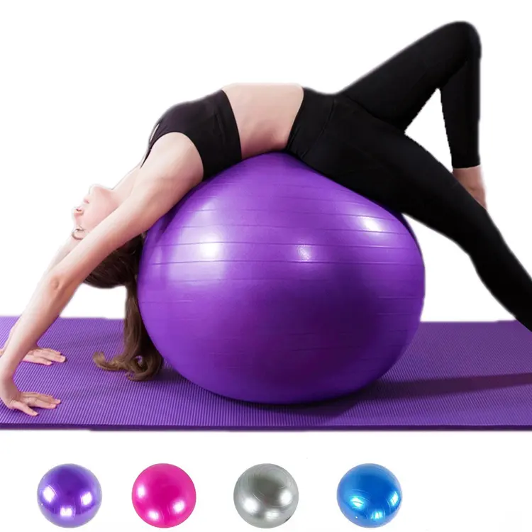 Pabrikan bola Gym ukuran berbeda 45cm 55cm 65cm 75cm bola Pilates PVC multifungsi bola Yoga antipecah