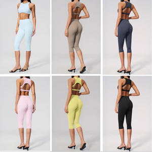 Conjuntos de Yoga Personalizados con Efecto Segunda Piel para Mujer, Pantalones Levanta Glúteos, Ropa Deportiva para Entrenamiento y Running, Ropa de Gimnasio, Conjunto de Sujetador de Yoga, Conjunto de Yoga con Costuras Invisibles - Product Image 5