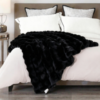 Plaid en fausse fourrure de lapin en peluche de polyester Zhengtai pour canapé, lit, salon, chambre à coucher