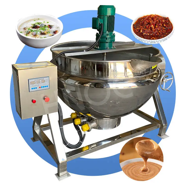 HNOC Industrial Gas Fruit Paste Cook Mixer Pot Strawberry Jam Make Machine Sauce Steam Jacketed Kettle with Agitator