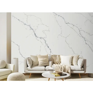 Carolina Carrara moderna losa de cuarzo Artificial venas negras para cocina Hotel Vanity Tops mesas hechas de piedra Artificial - Product Image 1
