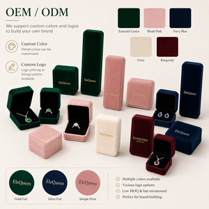 Cajas de joyería personalizadas con tapa abatible y lazo de cinta, logotipo de marca personalizado para pequeños negocios minoristas y marcas independientes - Product Image 1