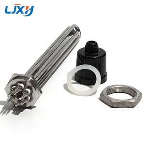 LJXH DN40 1.5" 47mm Thread Electrical Heating Pipe 304SS Ten for Water Heaters with Lock Nut 220V/380V for Camper Water Canister