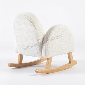 Modern High Back Armchair Fluffy Glider Rocker Accent <b>Chair</b> with Rubber <b>Wood</b> Legs for Living Room Baby Upholstered - Product Image 5