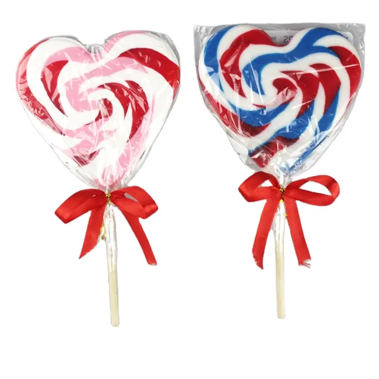 Penjualan Langsung dari Produsen Lolipop Valentine Swirl Besar Dalam Permen Keras