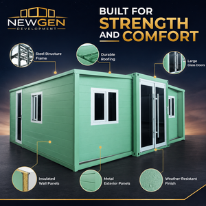 NEWGEN DEVELOPMENT Casa Modular Pequeña, Casas Contenedor de Acero, Diseño Moderno Expandible, Fácil Instalación, Casa Prefabricada Rectangular - Product Image 2