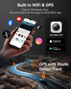 กล้องติดรถยนต์ Wolfbox I07 4K 3 ช่องทาง บันทึกภาพกลางคืน พร้อม Wifi GPS ไม่มีการ์ด - Product Image 3