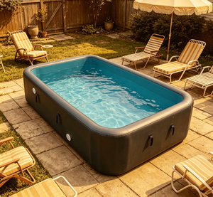 <span class=keywords><strong>Piscine</strong></span> gonflable rectangulaire en PVC Drop Stitch pour la maison, le jardin, les jeux aquatiques familiaux estivaux - Product Image 6