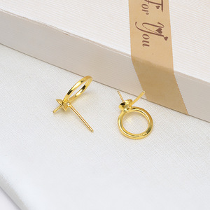 S925 Silver Earring <b>Tray</b> 7-8 Pearl Female Earrings DIY <b>Jewelry</b> Accessories Semi Finished 1039 Empty <b>Tray</b> - Product Image 4