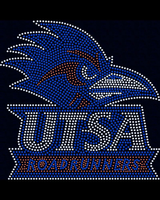 Transferts de strass personnalisés pour équipes de football UTSA Roadrunner, à appliquer au fer