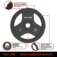 Fabricant de disques de musculation OEM avec logo personnalisé, disques de poids pour salle de sport commerciale, disques de musculation CPU à trois poignées