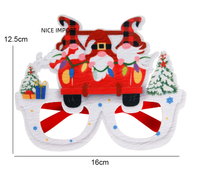 Lunettes de Noël rouges style Père Noël pour enfants, fournitures de décoration de fête, cadeau de Noël, montures de lunettes de dessin animé