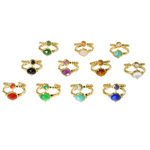 Certification CE, tenue de plage d'été, style <span class=keywords><strong>bohème</strong></span>, ligne simple, pierre naturelle ovale, bague ouverte - Product Image 5