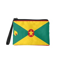 Dompet Koin Mini Warna Campuran Cetak Bendera Nasional Grenada Dompet Kanvas Ritsleting untuk Koin Kartu Kosmetik