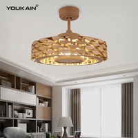 Élégant style moderne produit breveté ventilateur de plafond lumière moteur à courant continu télécommande ventilateur de plafond sans lame avec lumière LED